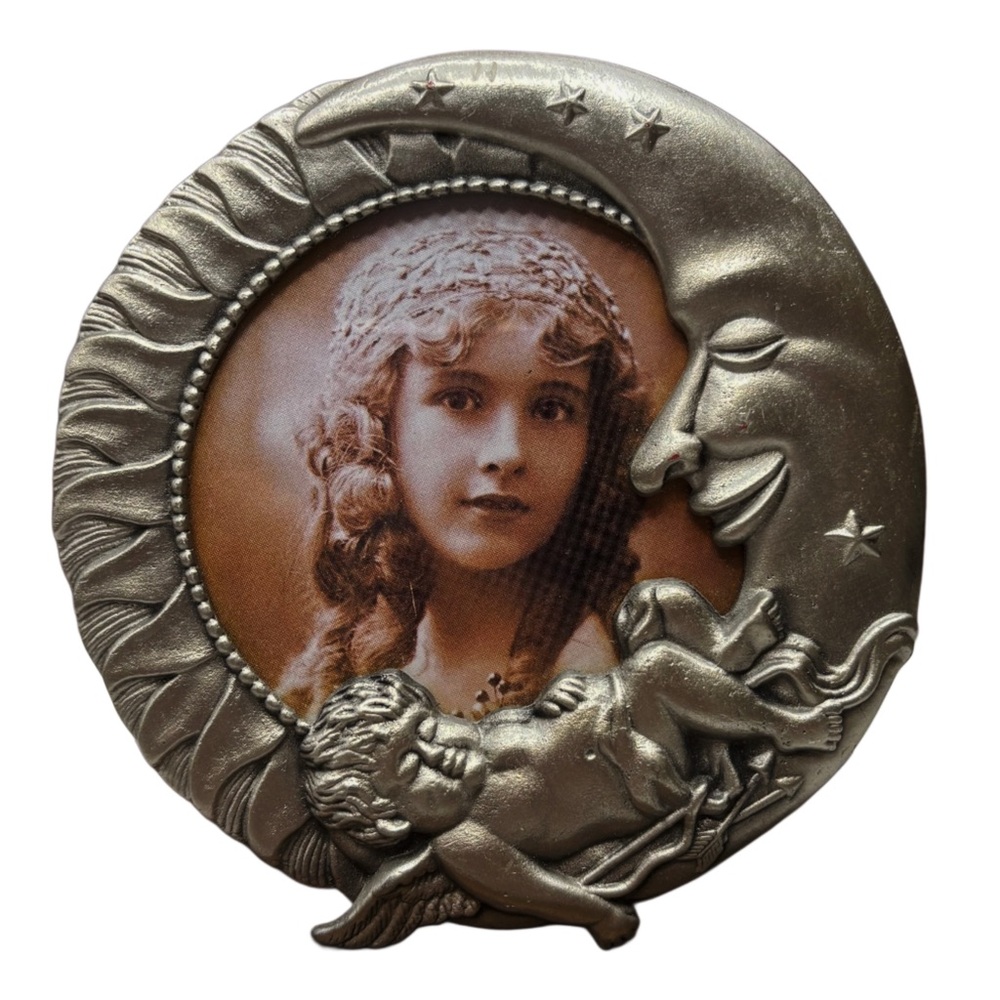 Moon and Angel Picture Frame Vintage Whimsigoth Decor